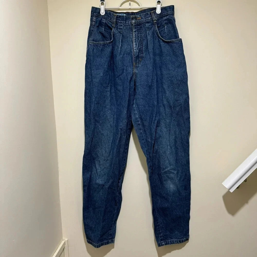 Women’s Vintage 90’s Blue Zone Brand High Waisted Baggy Denim Jeans  No Size Tag